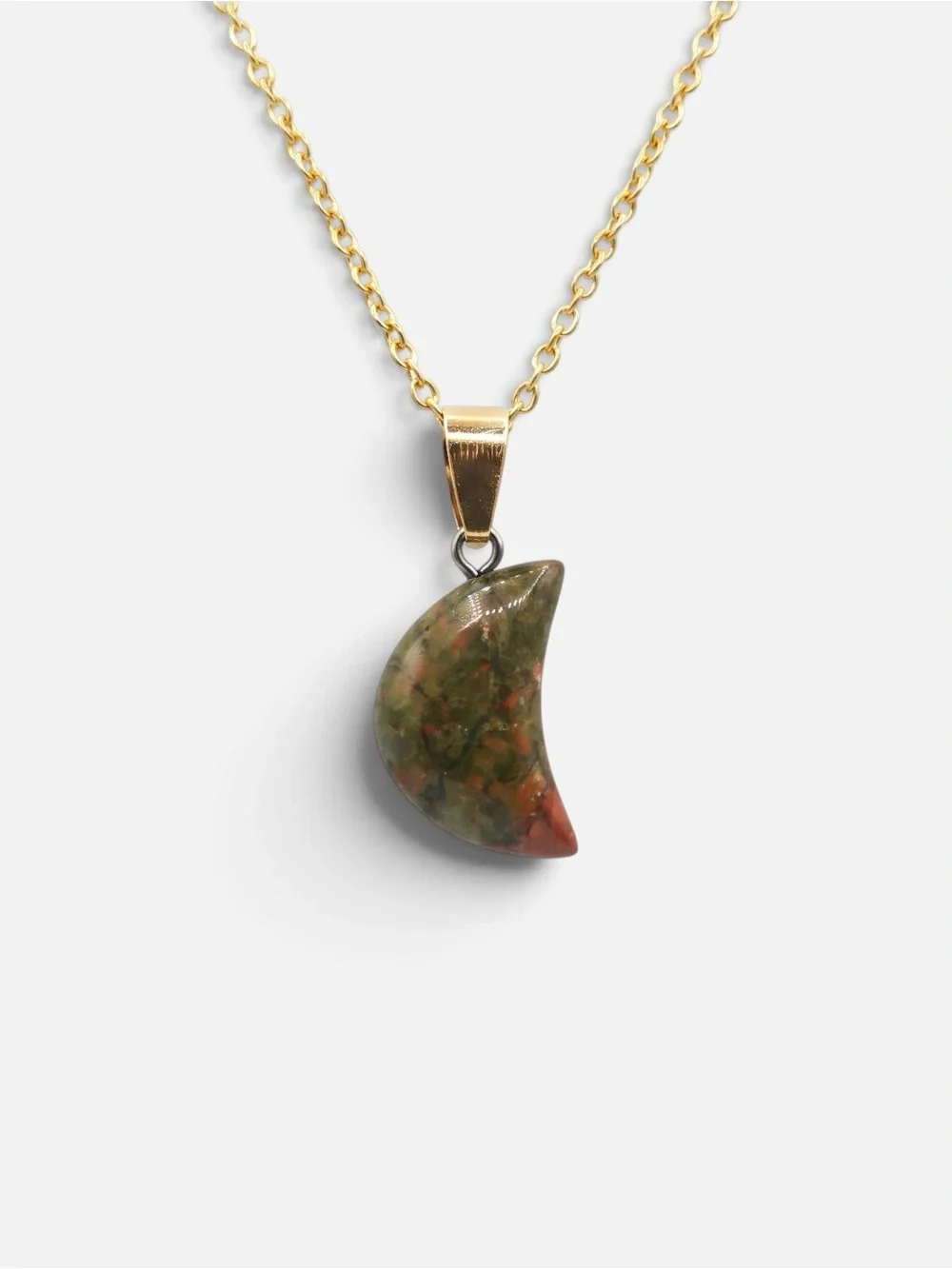 UNAKITE MOON NECKLACE
